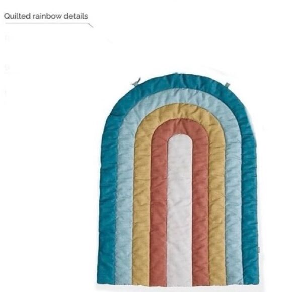 RAINBOW Tummy Time ITZY RITZY Soft Quilted Mat for Baby Toddler 5 x 3 x 0.5 in - Picture 7 of 13